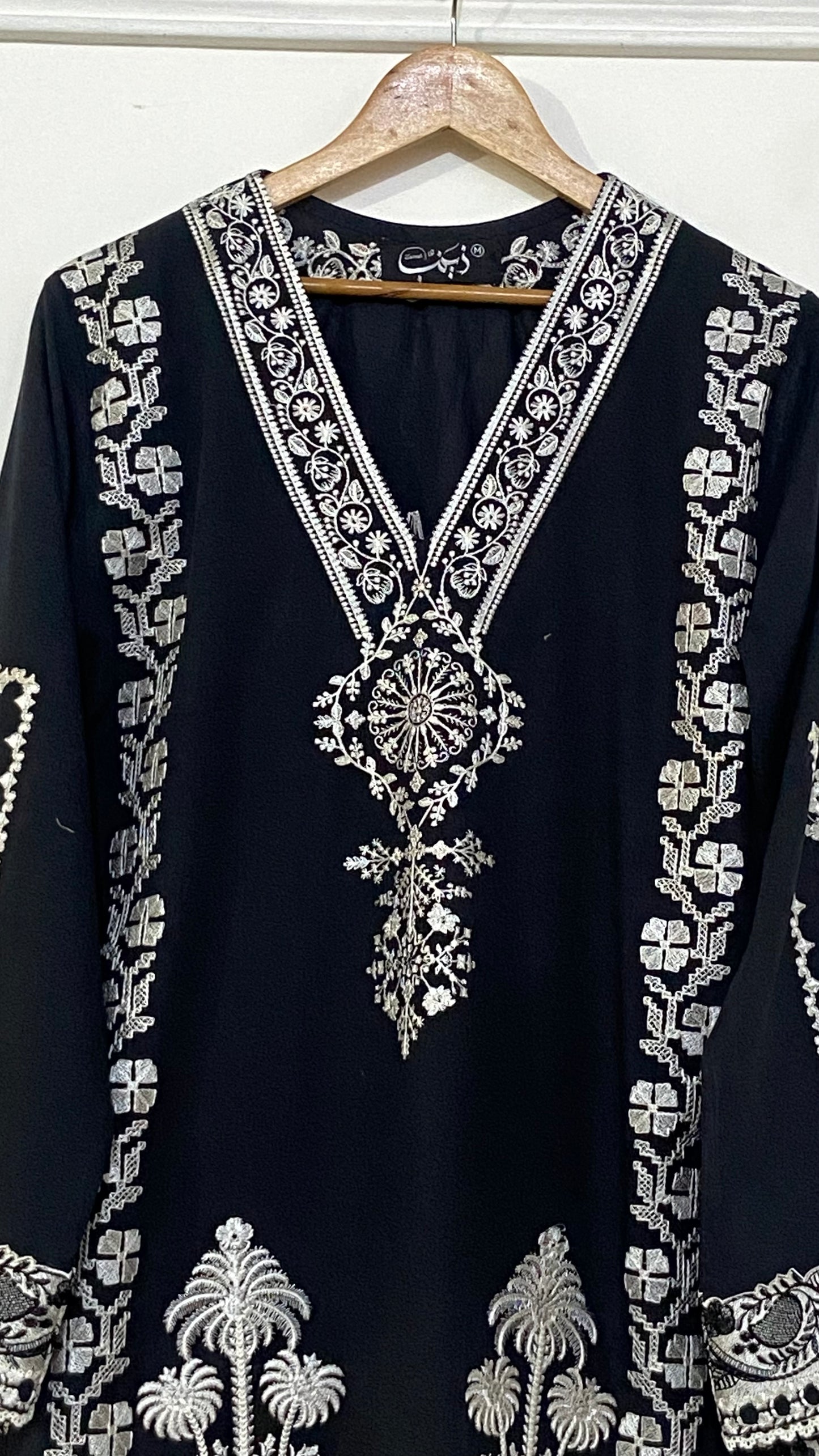 cross stitch black kurta