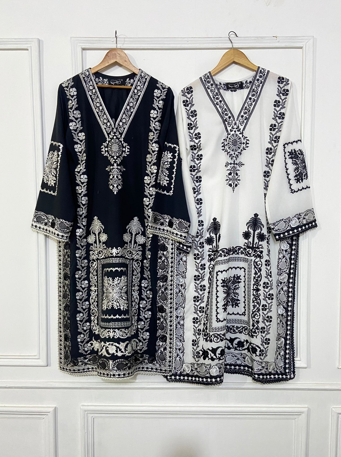 cross stitch black kurta