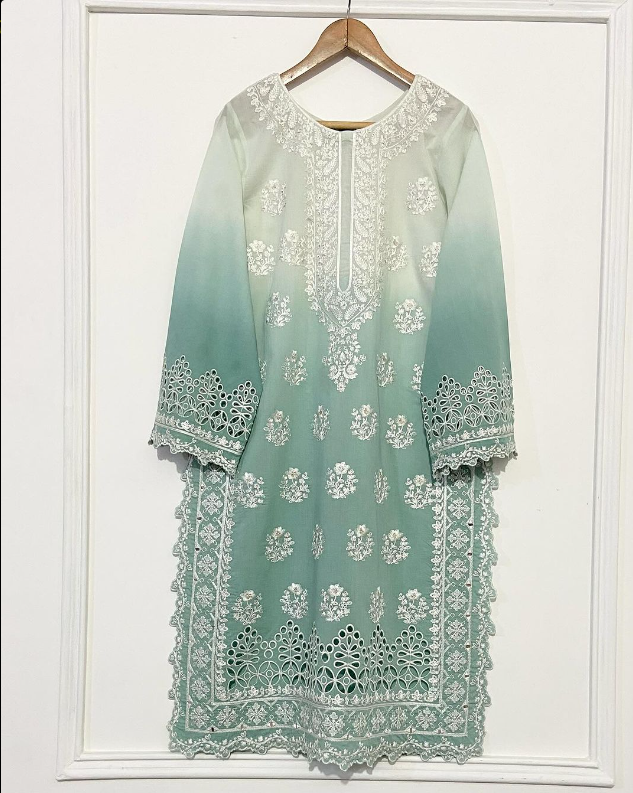 SHADED AQUA GREEN KURTA