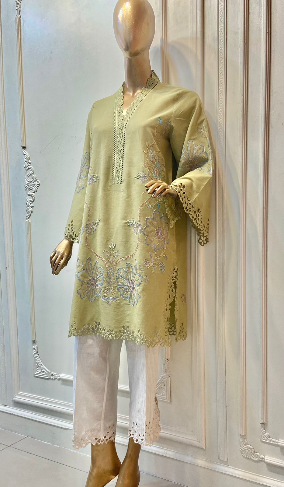 Light Mehndi Kurta