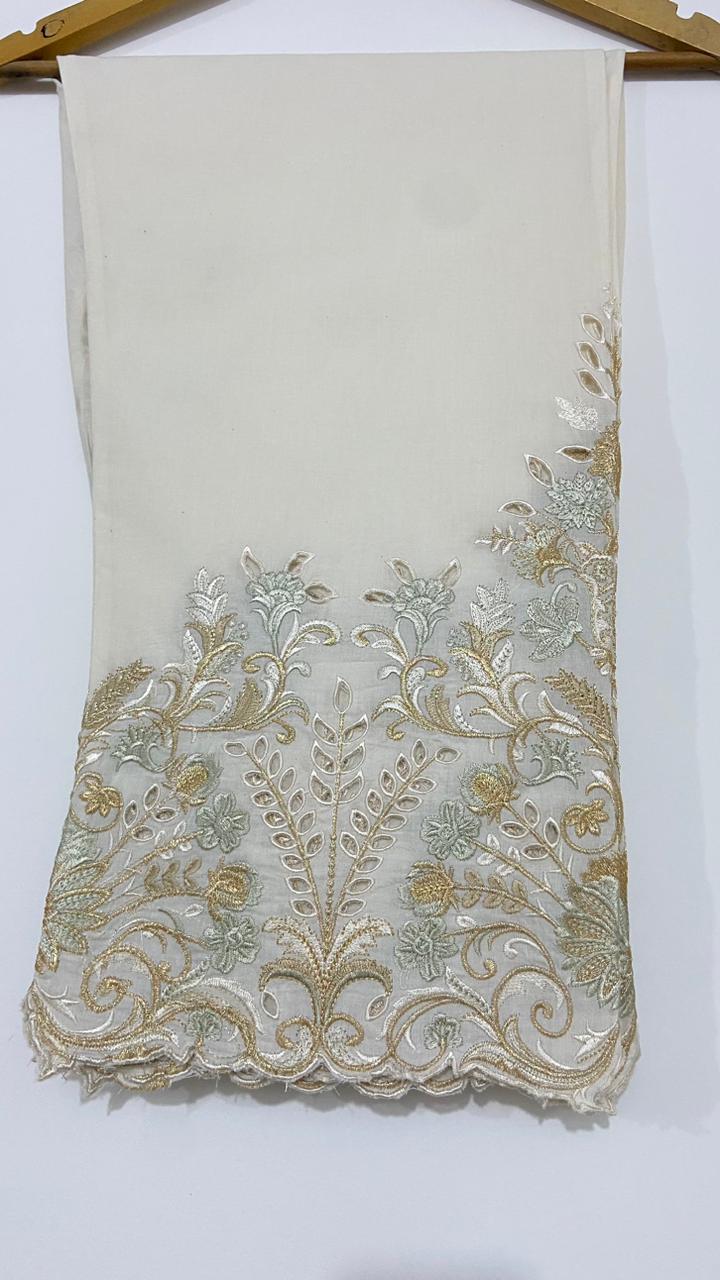 Ivory Embroidered & Cut Work Pant