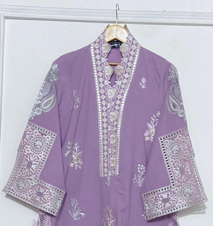 Lavender Embroidered Kurta