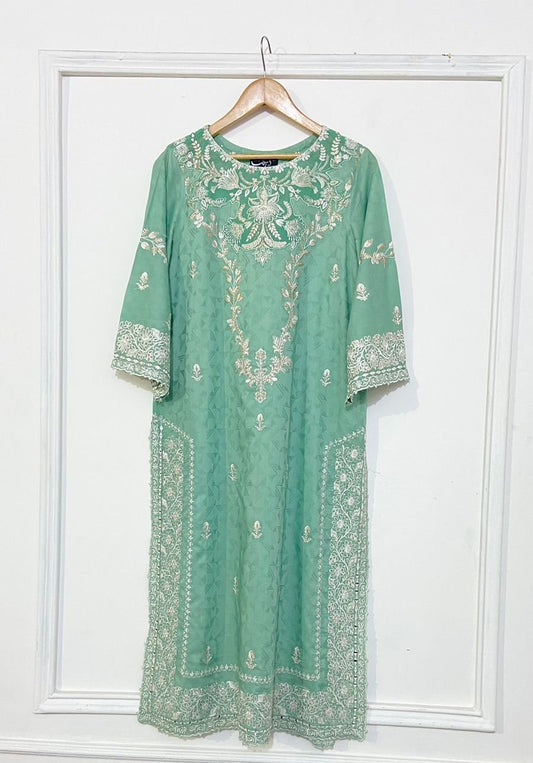 Light Green Embroidered Kurta.