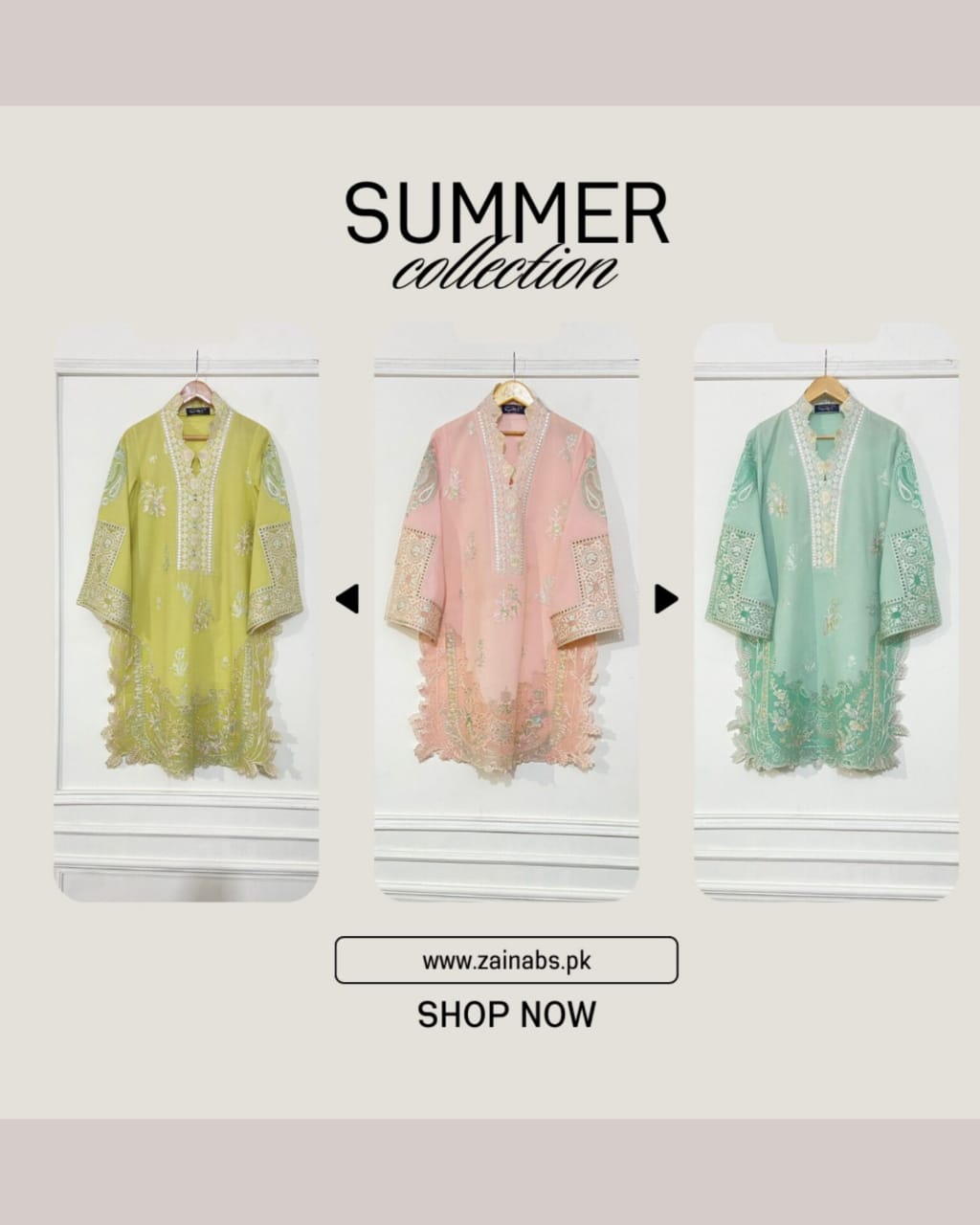 New Arrival Summer Collection! Three Beautiful Embroidered Kurta